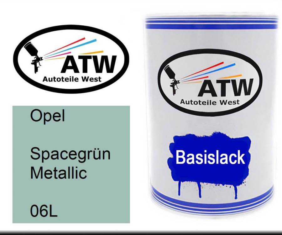 Opel, Spacegrün Metallic, 06L: 500ml Lackdose, von ATW Autoteile West.